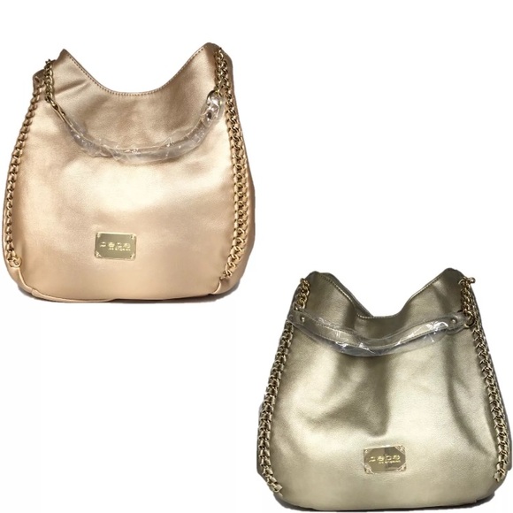 bebe Handbags - Bebe Colette triple entry metallic hobo bag